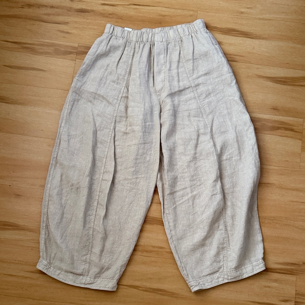 Zara Linen Wide Leg barrel Pants
